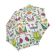 Load image into Gallery viewer, Geometric Floral Summer-White Semi-Automatic Foldable Umbrella Semi-Automatic Foldable Umbrella e-joyer 
