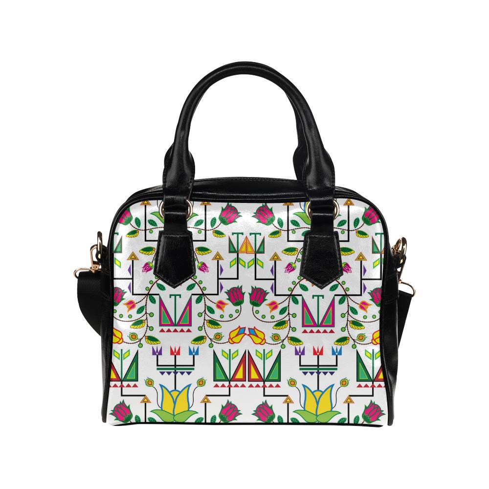Geometric Floral Summer White Shoulder Bag by 49 Dzine