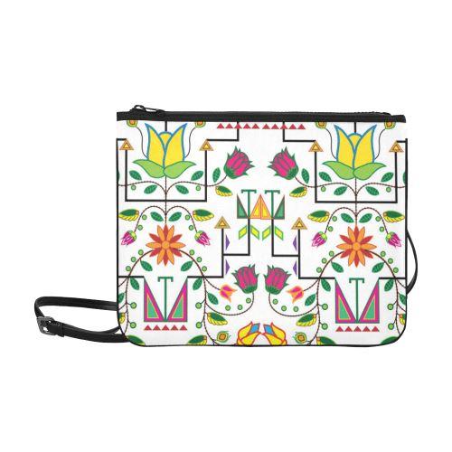 Geometric Floral Summer-White Slim Clutch Bag (Model 1668) Slim Clutch Bags (1668) e-joyer 