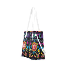 Load image into Gallery viewer, Geometric Floral Winter - Black Clover Canvas Tote Bag (Model 1661) Clover Canvas Tote Bag (1661) e-joyer 
