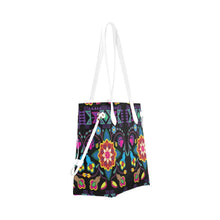 Load image into Gallery viewer, Geometric Floral Winter - Black Clover Canvas Tote Bag (Model 1661) Clover Canvas Tote Bag (1661) e-joyer 
