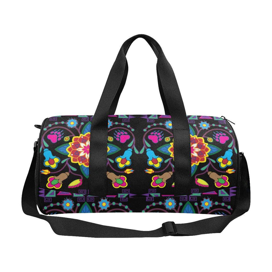 Geometric Floral Winter - Black Duffle Bag (Model 1679) Duffle Bag (1679) e-joyer 