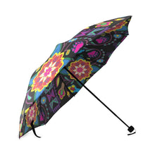 Load image into Gallery viewer, Geometric Floral Winter-Black Foldable Umbrella Foldable Umbrella e-joyer 
