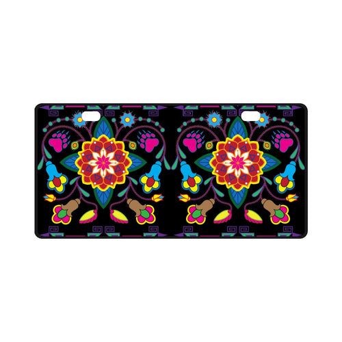 Geometric Floral Winter-Black License Plate License Plate e-joyer 