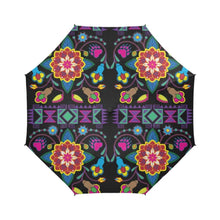 Load image into Gallery viewer, Geometric Floral Winter-Black Semi-Automatic Foldable Umbrella Semi-Automatic Foldable Umbrella e-joyer 
