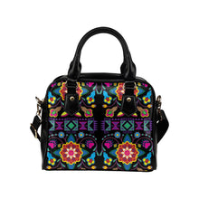 Load image into Gallery viewer, Geometric Floral Winter-Black Shoulder Handbag (Model 1634) Shoulder Handbags (1634) e-joyer 
