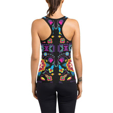 Load image into Gallery viewer, Geometric Floral Winter-Black Women&#39;s Racerback Tank Top (Model T60) Racerback Tank Top (T60) e-joyer 
