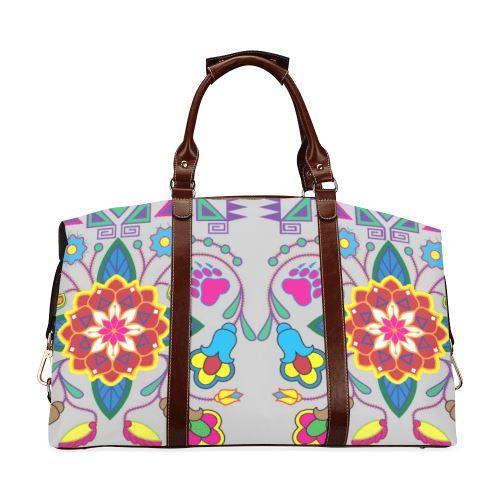 Geometric Floral Winter-Gray Classic Travel Bag (Model 1643) Remake Classic Travel Bags (1643) e-joyer 