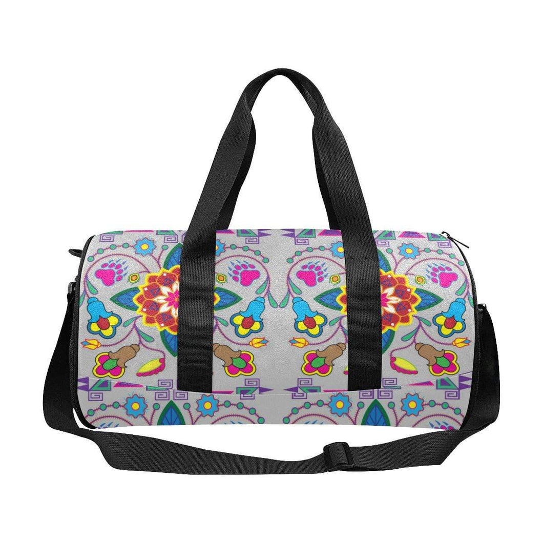 Geometric Floral Winter - Gray Duffle Bag (Model 1679) Duffle Bag (1679) e-joyer 