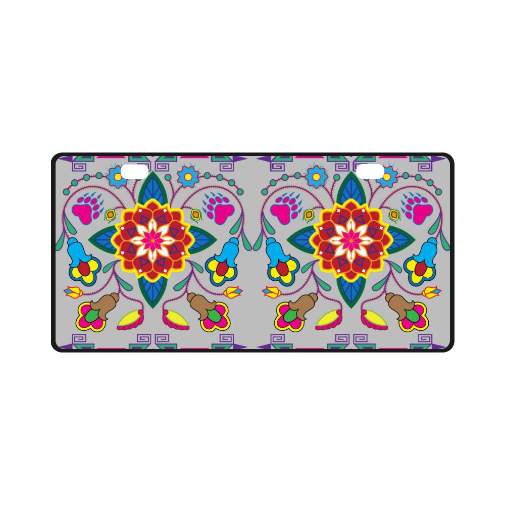 Geometric Floral Winter-Gray License Plate License Plate e-joyer 