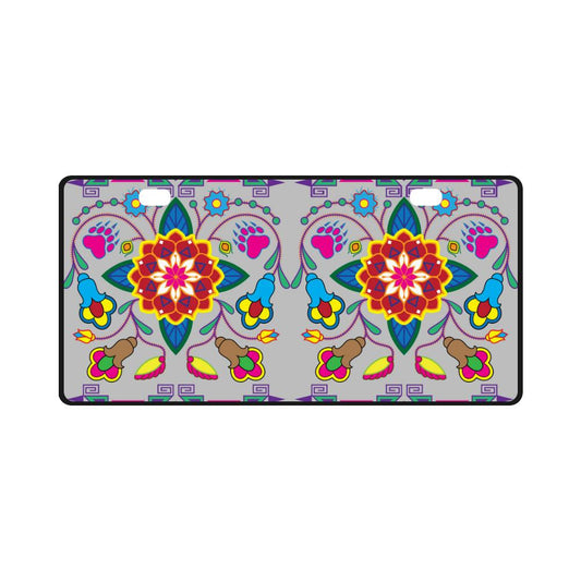 Geometric Floral Winter-Gray License Plate License Plate e-joyer 