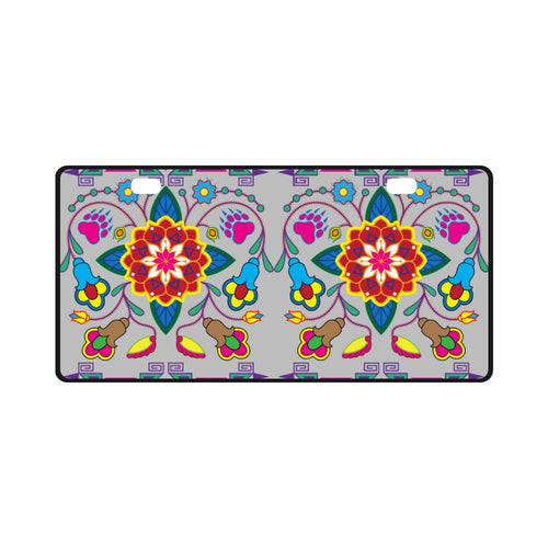 Geometric Floral Winter-Gray License Plate License Plate e-joyer 