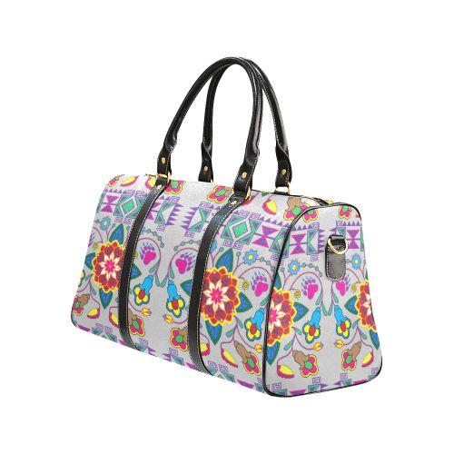 Geometric Floral Winter-Gray New Waterproof Travel Bag/Large (Model 1639) Waterproof Travel Bags (1639) e-joyer 