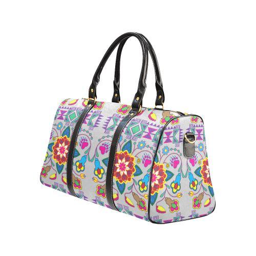 Geometric Floral Winter-Gray New Waterproof Travel Bag/Large (Model 1639) Waterproof Travel Bags (1639) e-joyer 