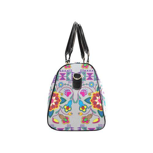 Geometric Floral Winter-Gray New Waterproof Travel Bag/Large (Model 1639) Waterproof Travel Bags (1639) e-joyer 