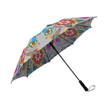 Load image into Gallery viewer, Geometric Floral Winter-Gray Semi-Automatic Foldable Umbrella Semi-Automatic Foldable Umbrella e-joyer 
