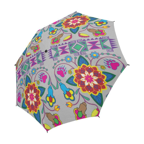 Geometric Floral Winter-Gray Semi-Automatic Foldable Umbrella Semi-Automatic Foldable Umbrella e-joyer 