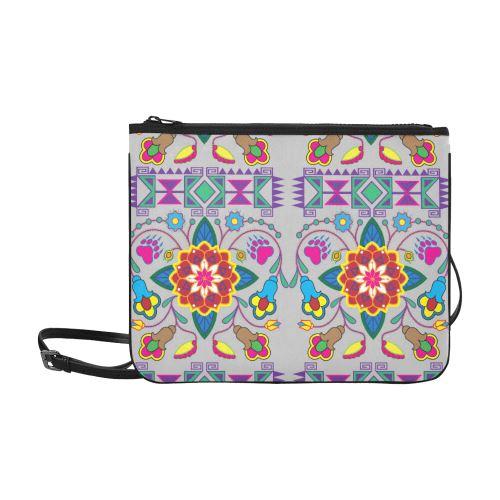 Geometric Floral Winter-Gray Slim Clutch Bag (Model 1668) Slim Clutch Bags (1668) e-joyer 