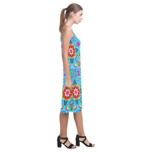 Load image into Gallery viewer, Geometric Floral Winter-Sky Blue Alcestis Slip Dress (Model D05) Alcestis Slip Dress (D05) e-joyer 
