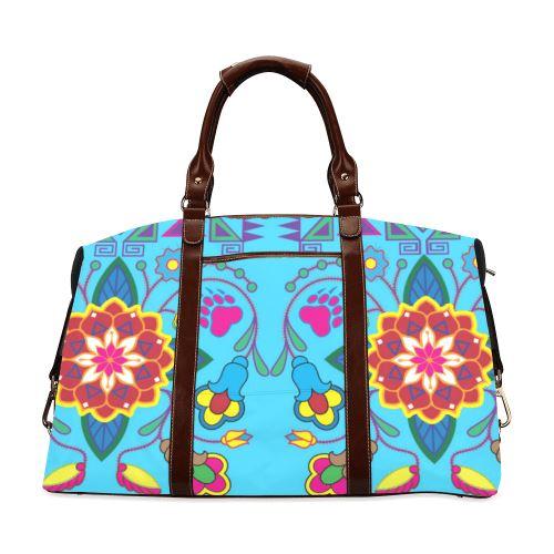 Geometric Floral Winter-Sky Blue Classic Travel Bag (Model 1643) Remake Classic Travel Bags (1643) e-joyer 
