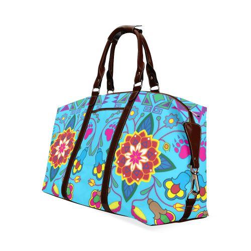 Geometric Floral Winter-Sky Blue Classic Travel Bag (Model 1643) Remake Classic Travel Bags (1643) e-joyer 