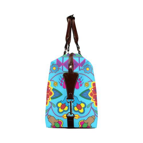 Geometric Floral Winter-Sky Blue Classic Travel Bag (Model 1643) Remake Classic Travel Bags (1643) e-joyer 