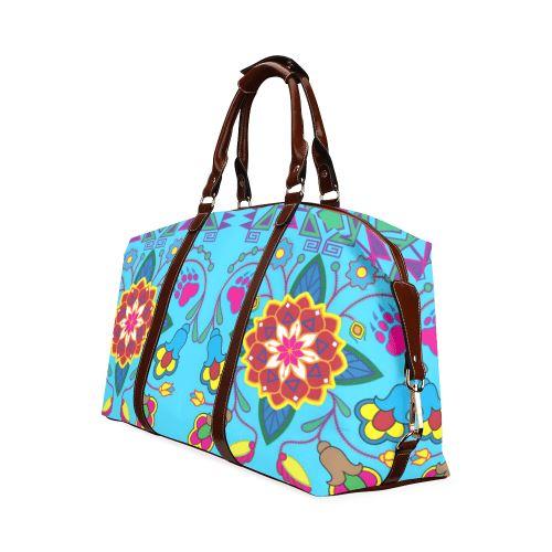 Geometric Floral Winter-Sky Blue Classic Travel Bag (Model 1643) Remake Classic Travel Bags (1643) e-joyer 
