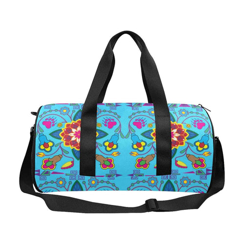 Geometric Floral Winter - Sky Blue Duffle Bag (Model 1679) Duffle Bag (1679) e-joyer 