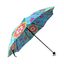 Load image into Gallery viewer, Geometric Floral Winter-Sky Blue Foldable Umbrella Foldable Umbrella e-joyer 
