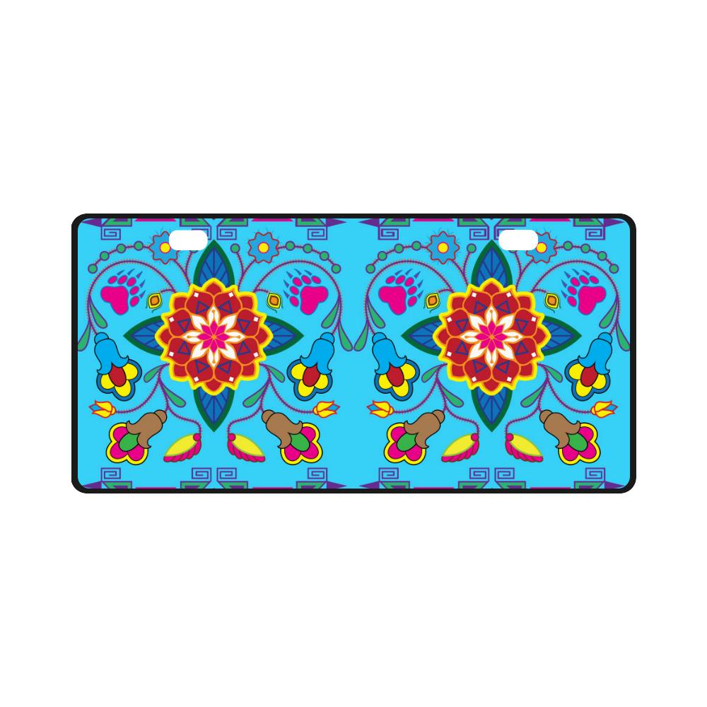 Geometric Floral Winter-Sky Blue License Plate License Plate e-joyer 