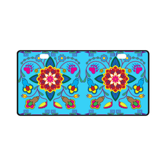 Geometric Floral Winter-Sky Blue License Plate License Plate e-joyer 