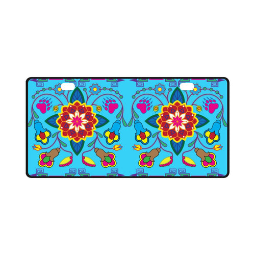 Geometric Floral Winter-Sky Blue License Plate License Plate e-joyer 