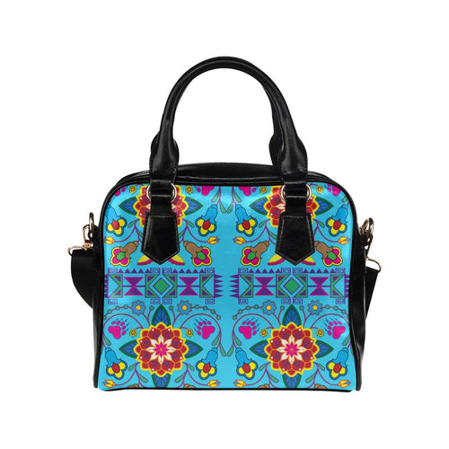 Geometric Floral Winter-Sky Blue Shoulder Handbag (Model 1634) Shoulder Handbags (1634) e-joyer 