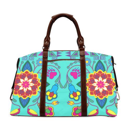 Geometric Floral Winter-Sky Classic Travel Bag (Model 1643) Remake Classic Travel Bags (1643) e-joyer 