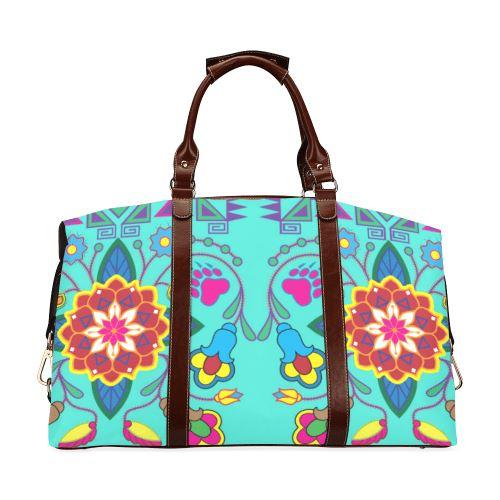 Geometric Floral Winter-Sky Classic Travel Bag (Model 1643) Remake Classic Travel Bags (1643) e-joyer 