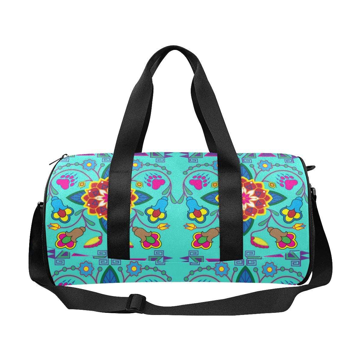 Geometric Floral Winter - Sky Duffle Bag (Model 1679) Duffle Bag (1679) e-joyer 