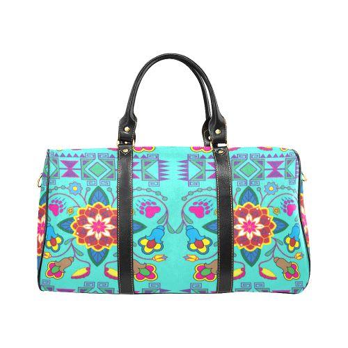 Geometric Floral Winter-Sky New Waterproof Travel Bag/Large (Model 1639) Waterproof Travel Bags (1639) e-joyer 