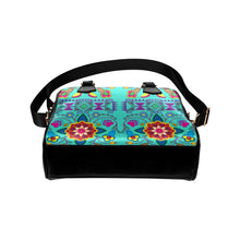 Load image into Gallery viewer, Geometric Floral Winter-Sky Shoulder Handbag (Model 1634) Shoulder Handbags (1634) e-joyer 
