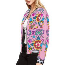 Load image into Gallery viewer, Geometric Floral Winter - Sunset All Over Print Bomber Jacket for Women (Model H21) All Over Print Bomber Jacket for Women (H21) e-joyer 
