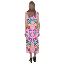 Load image into Gallery viewer, Geometric Floral Winter - Sunset Phaedra Sleeveless Open Fork Long Dress (Model D08) Phaedra Sleeveless Open Fork Long Dress (D08) e-joyer 
