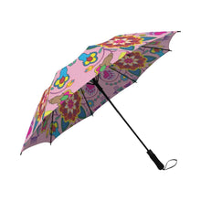 Load image into Gallery viewer, Geometric Floral Winter-Sunset Semi-Automatic Foldable Umbrella Semi-Automatic Foldable Umbrella e-joyer 
