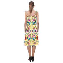 Load image into Gallery viewer, Geometric Floral Winter - Vanilla Alcestis Slip Dress (Model D05) Alcestis Slip Dress (D05) e-joyer 
