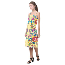 Load image into Gallery viewer, Geometric Floral Winter - Vanilla Alcestis Slip Dress (Model D05) Alcestis Slip Dress (D05) e-joyer 
