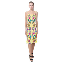 Load image into Gallery viewer, Geometric Floral Winter - Vanilla Alcestis Slip Dress (Model D05) Alcestis Slip Dress (D05) e-joyer 
