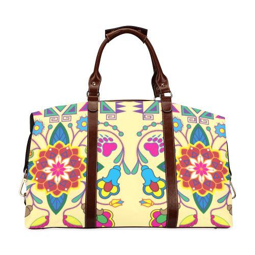 Geometric Floral Winter-Vanilla Classic Travel Bag (Model 1643) Remake Classic Travel Bags (1643) e-joyer 