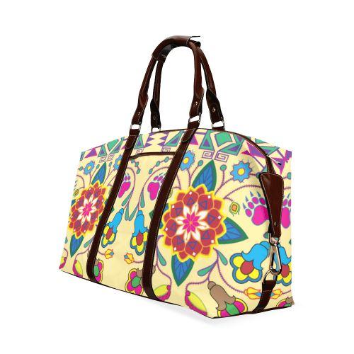 Geometric Floral Winter-Vanilla Classic Travel Bag (Model 1643) Remake Classic Travel Bags (1643) e-joyer 