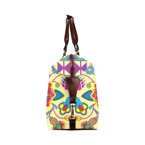 Geometric Floral Winter-Vanilla Classic Travel Bag (Model 1643) Remake Classic Travel Bags (1643) e-joyer 