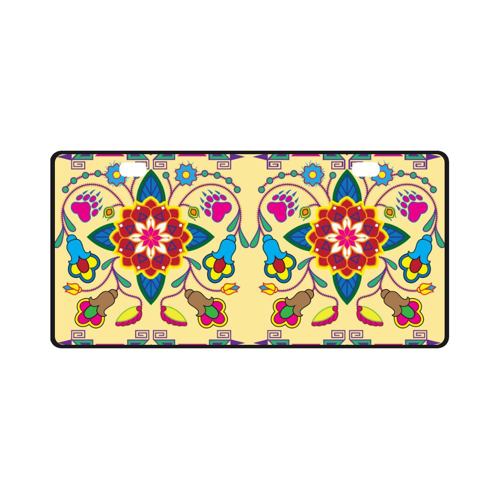 Geometric Floral Winter-Vanilla License Plate License Plate e-joyer 