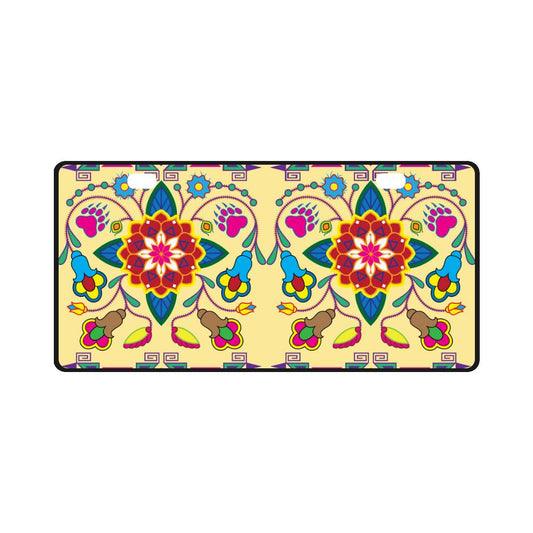 Geometric Floral Winter-Vanilla License Plate License Plate e-joyer 