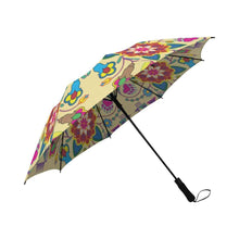 Load image into Gallery viewer, Geometric Floral Winter-Vanilla Semi-Automatic Foldable Umbrella Semi-Automatic Foldable Umbrella e-joyer 
